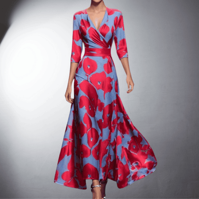 ELEGANT EVENING DRESS WITH FLORAL APPEAL