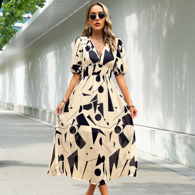 Kayla™ | Timeless Midi Dress with Puff Sleeves