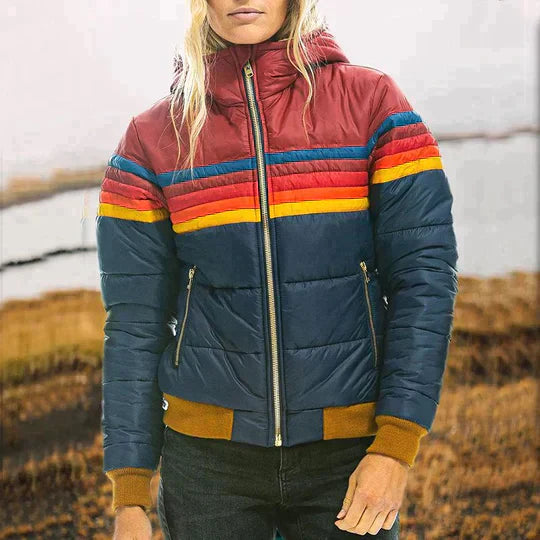 Roswitha - Dámská retro parka z umělé kožešiny s kapucí 