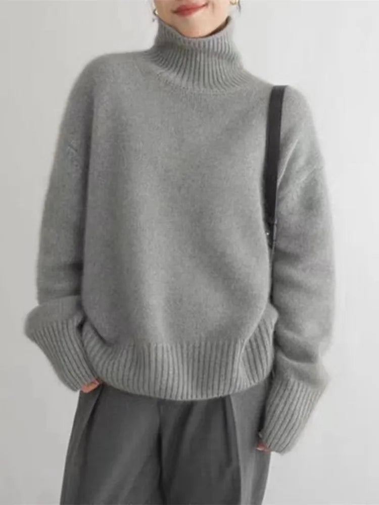 Lena – Comfortable, Knitted, Soft Turtleneck Sweater