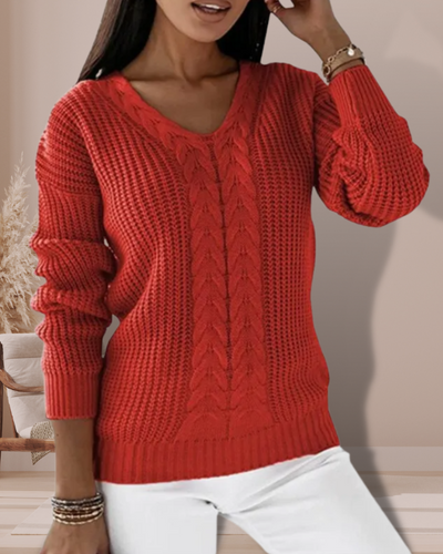 Ariana - Elegant Knit Sweater with V-Neck