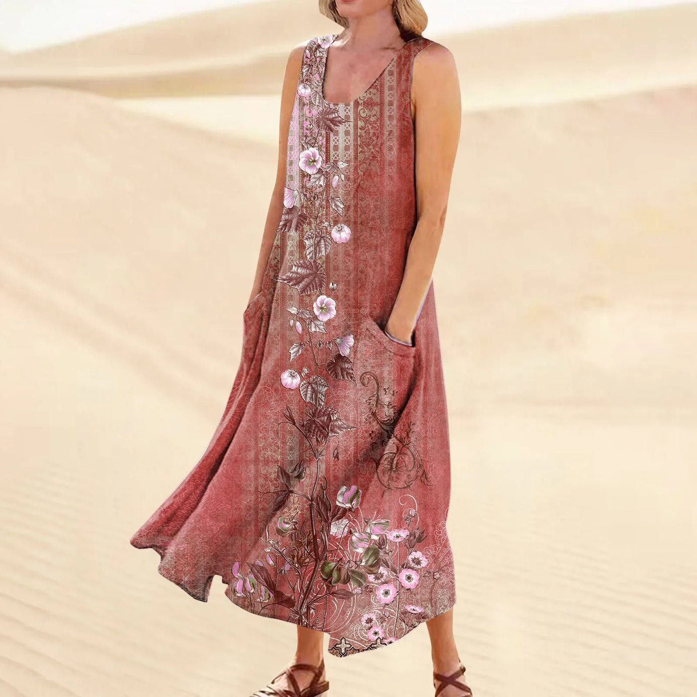 Adriana™ | Trendy Long Floral Dress