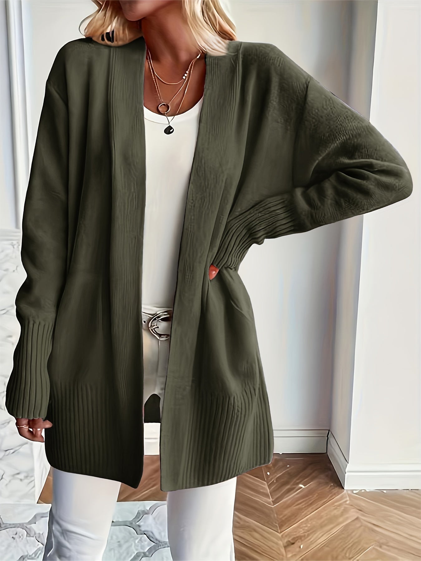 Runa™ | Long Open Cardigan with Pockets